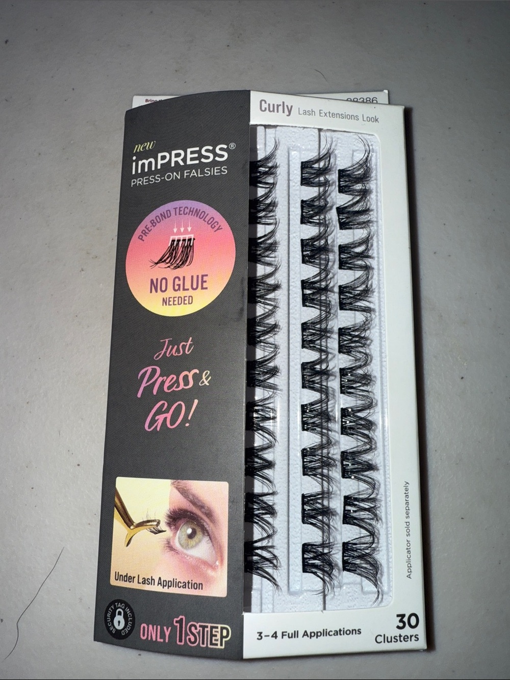 imPRESS Press-On Lash Clusters – Black Curly Style